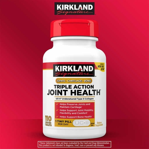 Viên uống bổ khớp Kirkland Triple Action Joint Health, Hộp 110 viên