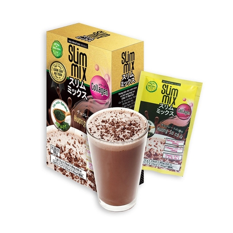 Giảm cân Slim Mix Collagen Chocolate Slim, Hộp 14 gói