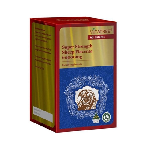 Nhau thai cừu Vitatree Super Strength Sheep Placenta 60000mg, Lọ 60 viên