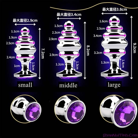 Phích cắm hậu môn inox cực sướng - HM186