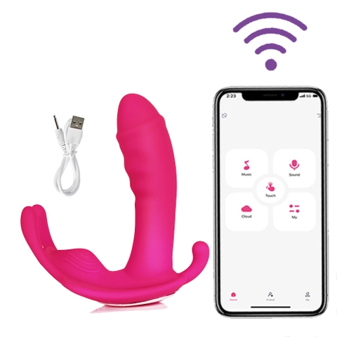 Máy rung bikini hình bướm và đầu dương vật điều khiển bằng APP - DUOAI
