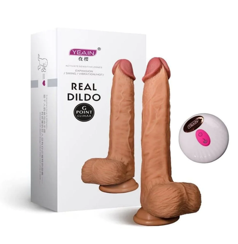 Dương Vật Giả Cao Cấp Real Dildo, 22cm, xoay, thụt, tỏa nhiệt và Điều Khiển Từ Xa