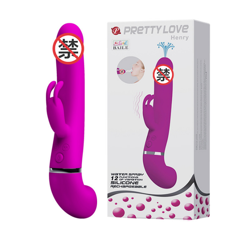 Dương vật giả Pretty Love Water Gun Vibrator bắn tinh 12 chế độ rung