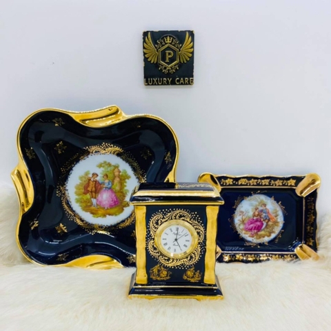 Đồng hồ để bàn với gạt tàn thuốc