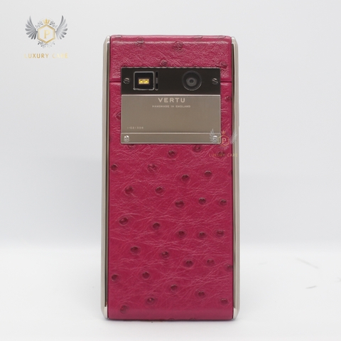 Vertu Aster Raspberry Ostrich