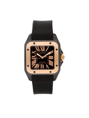 Đồng Hồ Nam Cartier Santos vàng hồng 18K & thép phủ ADLC 100 Ref. W52020009