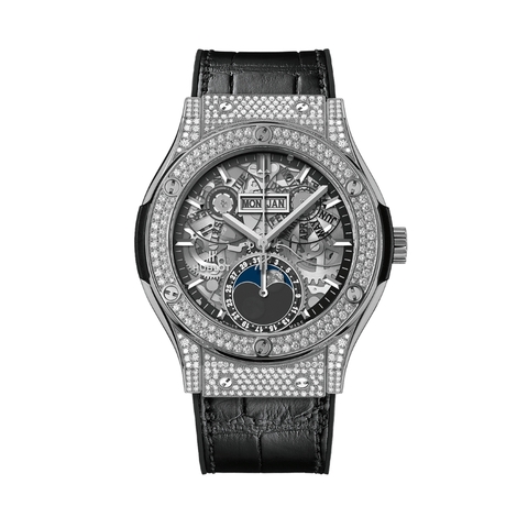 Đồng Hồ Hublot Classic Fusion Aerofusion Moonphase Titanium Pave 42mm 547.NX.0170.LR.1704