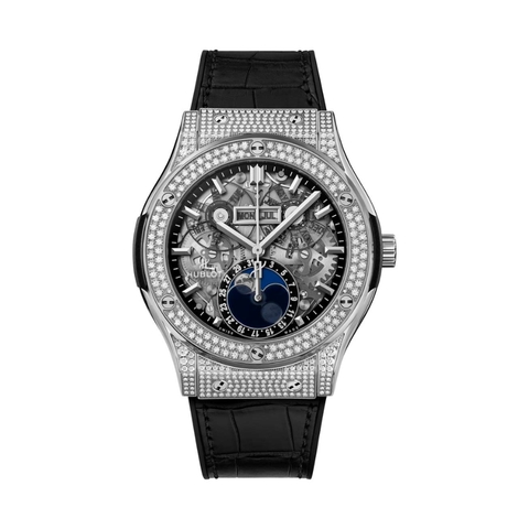 Đồng Hồ Hublot Classic Fusion Aerofusion Moonphase Titanium Pave 45mm 517.NX.0170.LR.1704