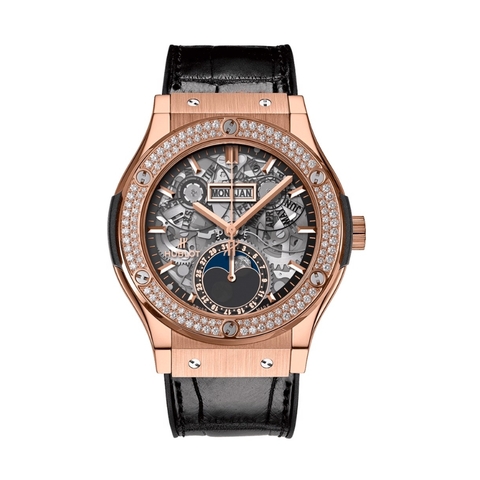 Đồng Hồ Hublot Classic Fusion Aerofusion Moonphase King Gold Diamond 42mm 547.OX.0180.LR.1104