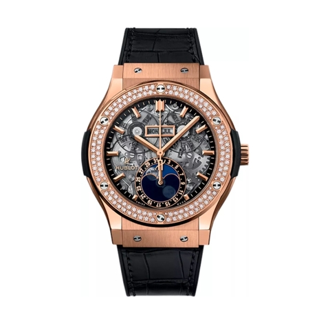 Đồng Hồ Hublot Classic Fusion Aerofusion Moonphase King Gold Diamonds 45mm 517.OX.0180.LR.1104