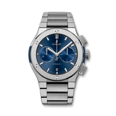 Đồng Hồ Hublot Classic Fusion Blue Chronograph Titanium Bracelet 45mm 520.NX.7170.NX