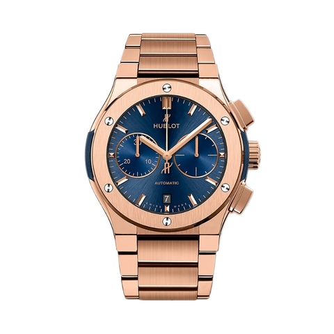 Đồng Hồ Hublot Classic Fusion Blue Chronograph King Gold Bracelet 45mm 520.OX.7180.OX