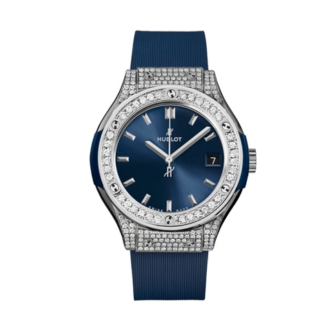Đồng Hồ Hublot Classic Fusion Blue Titanium Pavé 33mm 581.NX.7170.RX