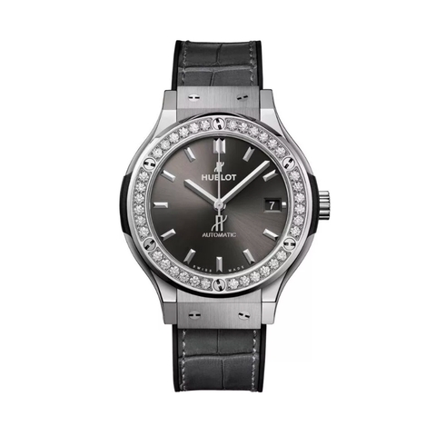 Đồng Hồ Hublot Classic Fusion Titanium Racing Grey Diamonds 38mm 565.NX.7071.LR.1204