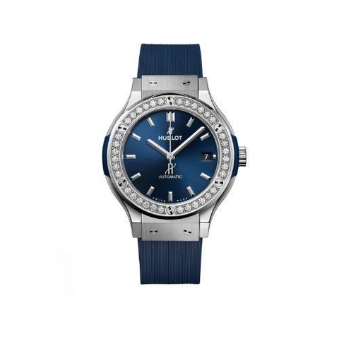 Đồng Hồ Hublot Classic Fusion Titanium Blue Diamonds 38mm 565.NX.7170.RX.1204