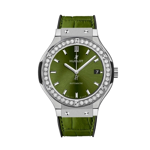 Đồng Hồ Hublot Classic Fusion Titanium Green Diamonds 38mm 565.NX.8970.LR.1204