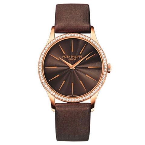 Đồng hồ Patek Philippe Calatrava Diamond Brown Dial Ladies 4897R-001 33mm