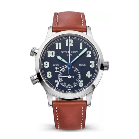 Đồng Hồ Patek Philippe Complications Calatrava Pilot Travel Time 5524G-001 Mặt Số Xanh Vacnished 42mm