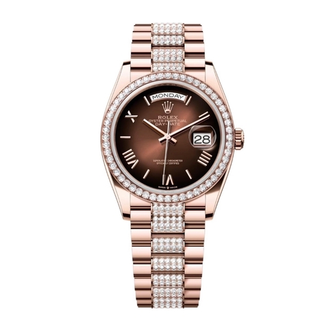 Đồng Hồ Rolex Day-Date 36 128345RBR Mặt Số Nâu