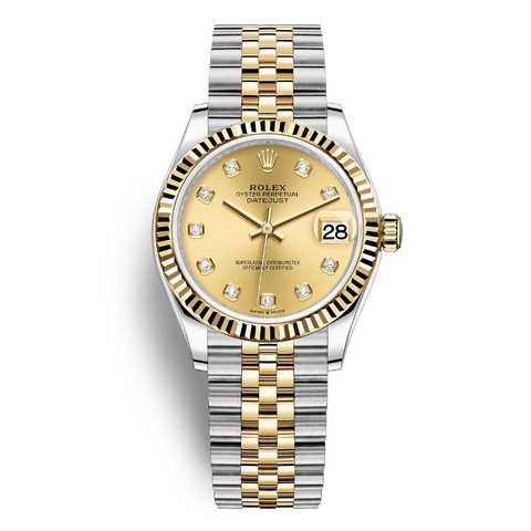 Đồng Hồ Rolex Datejust 31 Mặt Số Vàng Nạm Kim Cương 278273-0026