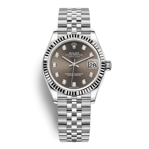 Đồng Hồ Rolex Datejust 31 Mặt Số Xám Nạm Kim Cương 278274-0008