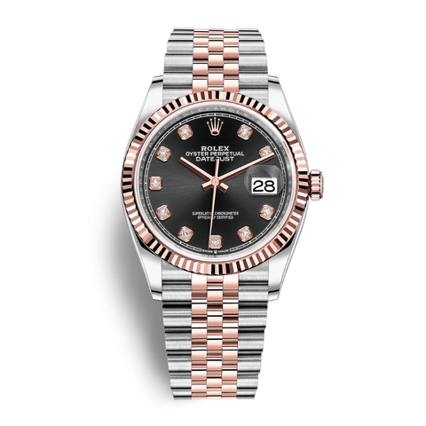 Đồng Hồ Rolex Datejust 36 126231-0019 Black Dial Mặt Số Đen Dây Đeo Jubilee Thép Vàng Hồng