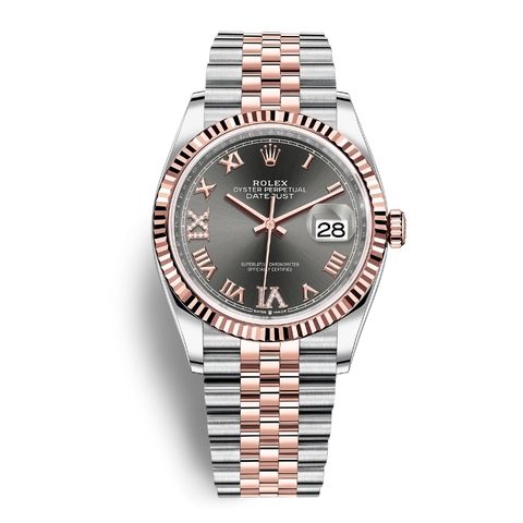 Đồng Hồ Rolex Datejust 36 Mặt Số Xám Cọc Số La Mã 126231-0023