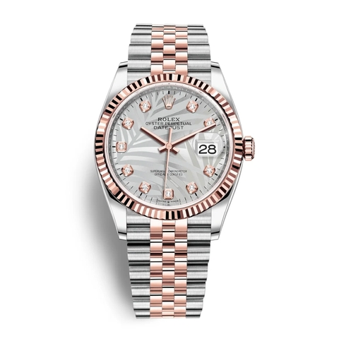 Đồng Hồ Rolex Datejust 36 Mặt Số Lá Cọ Bạc 126231-0037