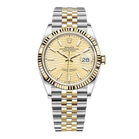 Đồng Hồ Rolex Datejust 36 Mặt Số Nếp Gấp Vàng 126233-0039
