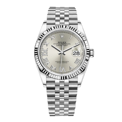 Đồng Hồ Rolex Datejust 36 Mặt Số Bạc Cọc Số La Mã 126234-0029