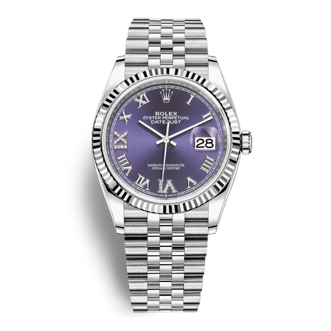 Đồng Hồ Rolex Datejust 36 126234-0021 Mặt Số Tím Dây Đeo Jubilee Thép