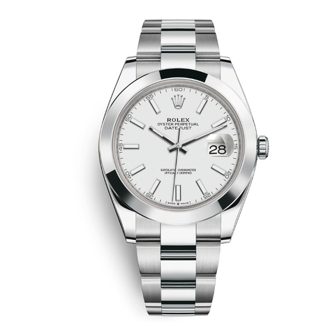Đồng Hồ Rolex Datejust 41 126300-0005 Mặt Số Trắng Dây Oyster