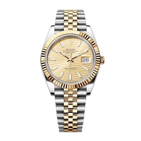 Đồng Hồ Rolex Datejust 41 Mặt Số Nếp Gấp Vàng 126333-0022