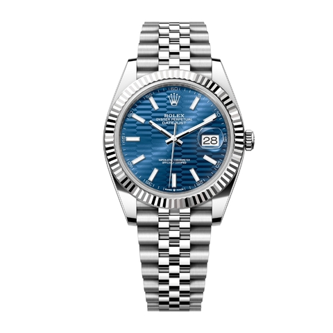 Đồng Hồ Rolex Datejust 41 Mặt Số Nếp Gấp Xanh 126334-0032