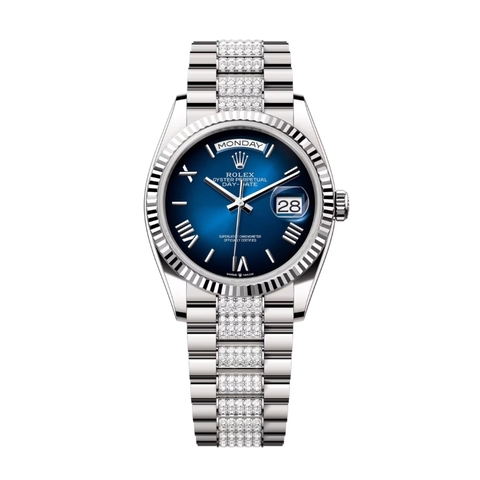 Đồng Hồ Rolex Day-Date 36 128239 Mặt Số Xanh Dương