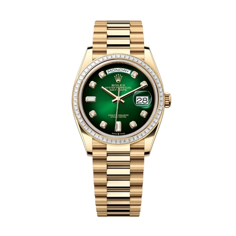 Đồng Hồ Rolex Day-Date 36 128398TBR Mặt Số Xanh Lá