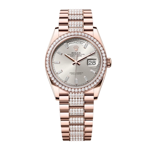Đồng Hồ Rolex Day-Date 36 128345RBR Mặt Số Bạc