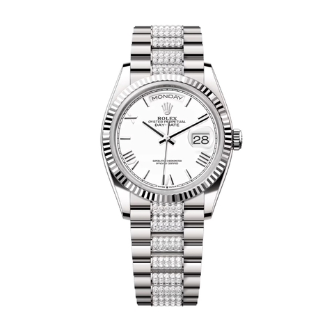 Đồng Hồ Rolex Day-Date 36 128239 Mặt Số Trắng