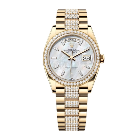 Đồng Hồ Rolex Day-Date 36 128348RBR Mặt Số Xà Cừ