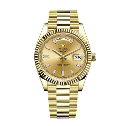 Đồng Hồ Rolex Daydate 40 228238-0005 Mặt Số Vàng Dây Đeo President Vàng Vàng