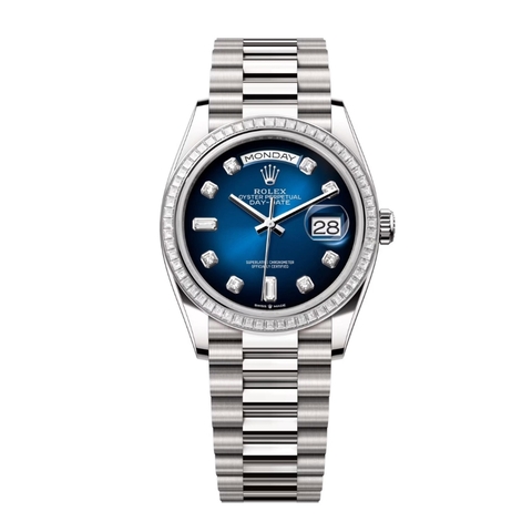 Đồng Hồ Rolex Day-Date 36 128399TBR Mặt Số Xanh Dương