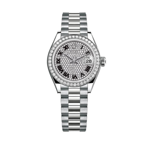 Đồng Hồ Rolex Lady-Datejust 28 279139RBR-0014 Mặt Số Kim Cương Dây Đeo President Vàng Trắng