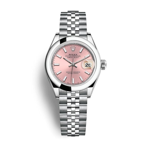 Đồng Hồ Rolex Lady-Datejust 28 279160-0001 Mặt Số Hồng Dây Đeo Jubilee Thép