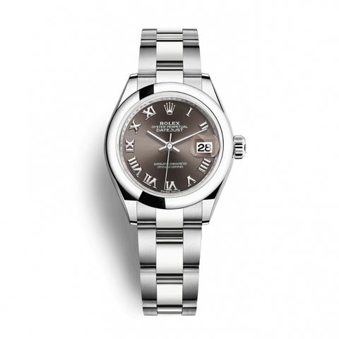 Đồng Hồ Rolex Lady-Datejust 28 279160-0012 Mặt Số Xám Đậm Dây Đeo Oyster Thép