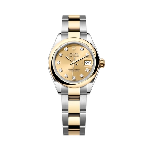 Đồng Hồ Rolex Lady-Datejust 28 279163-0012 Mặt Số Vàng Dây Đeo Oyster Vàng Vàng Thép