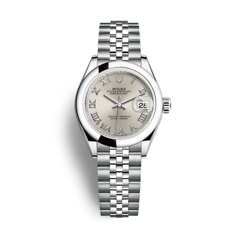 Đồng Hồ Rolex Lady-Datejust 28 279160-0007 Mặt Số Bạc Dây Đeo Jubilee Thép