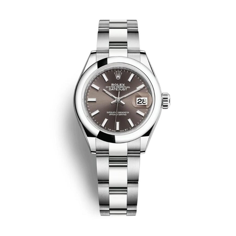 Đồng Hồ Rolex Lady-Datejust 28 279160-0010 Mặt Số Nâu Dây Đeo Oyster Thép