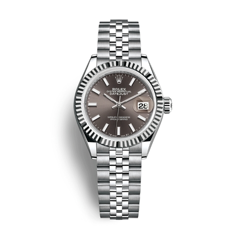 Đồng Hồ Rolex Lady-Datejust 28 279174-0011 Mặt Số Xám Đậm Dây Đeo Jubilee Vàng Trắng Thép