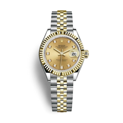 Đồng Hồ Rolex Lady-Datejust 28 279173-0011 Mặt Số Vàng Dây Đeo Jubilee Vàng Vàng