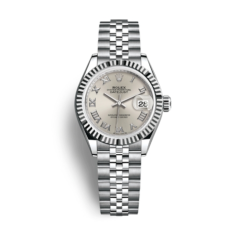 Đồng Hồ Rolex Lady-Datejust 28 279174-0007 Mặt Số Bạc Dây Đeo Jubilee Thép